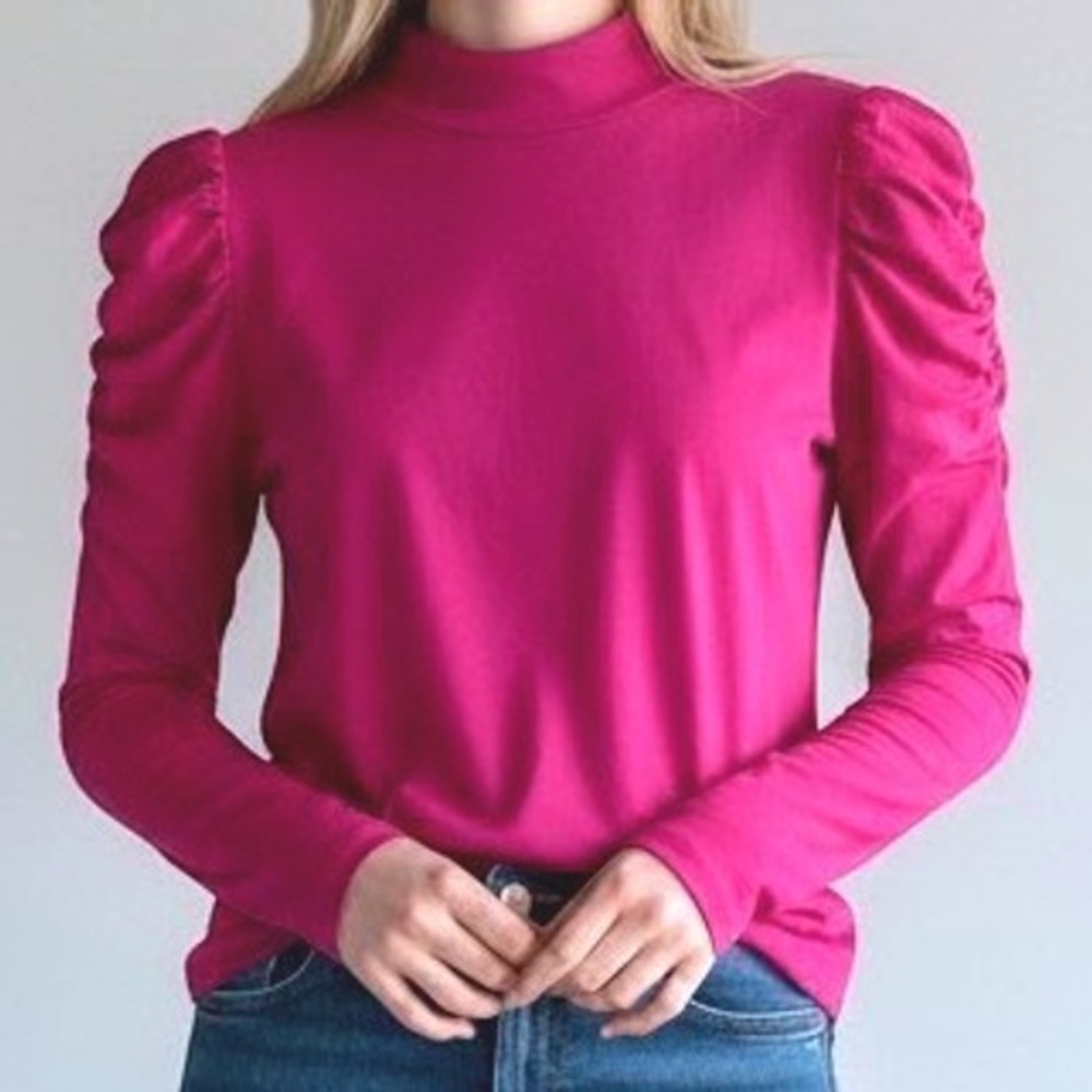 Bobi Los Angeles Magenta Pink Top 100% Cotton Medium